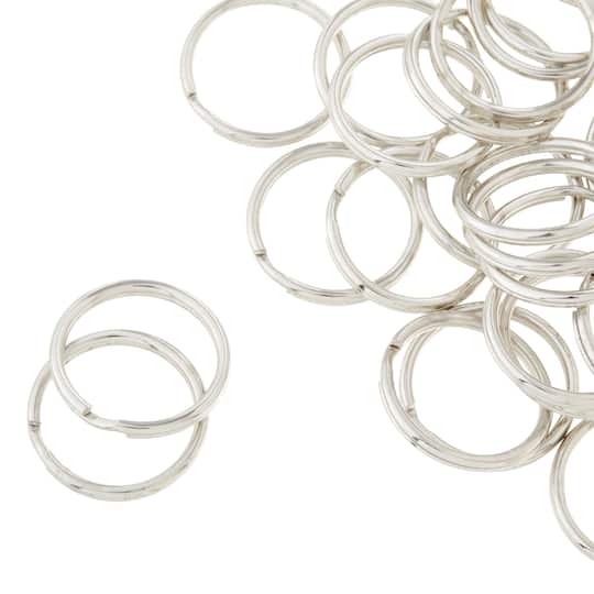 12 Packs: 28 ct. (336 total) Rhodium Split Rings, 24mm by Bead Landing™